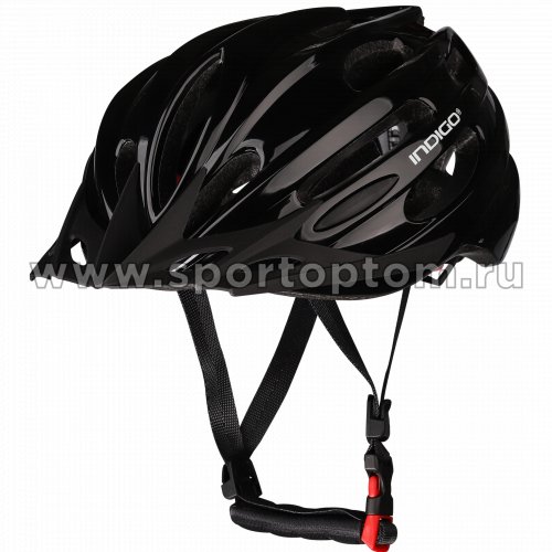 Шлем велосипедный взрослый INDIGO 22 вентиляционных отверстий IN070 55-61см Черный