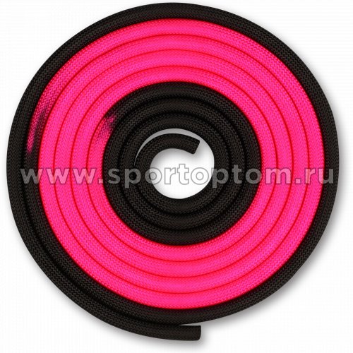 Скакалка для художественной гимнастики утяжеленная двухцветная INDIGO IN165 3 м Розово-черный