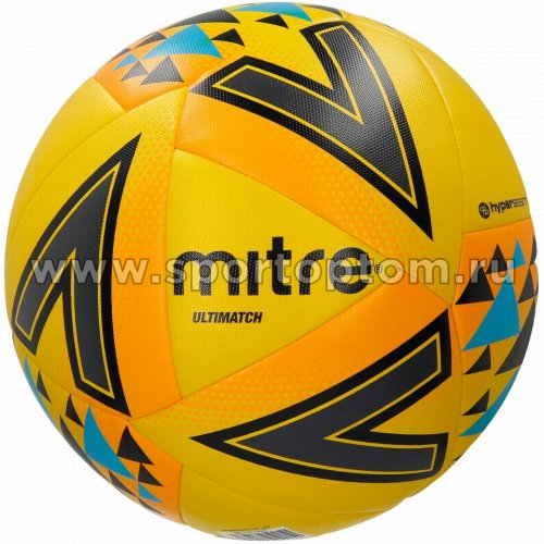 Мяч футбольный №5  MITRE ULTIMATCH HYPERSEAM матчевый (термопластичн.PU) BB1117YOU Желто-оранжево-синий