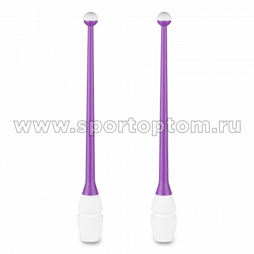 Булавы для художественной гимнастики вставляющиеся INDIGO IN017 36 см Фиолетово-белый