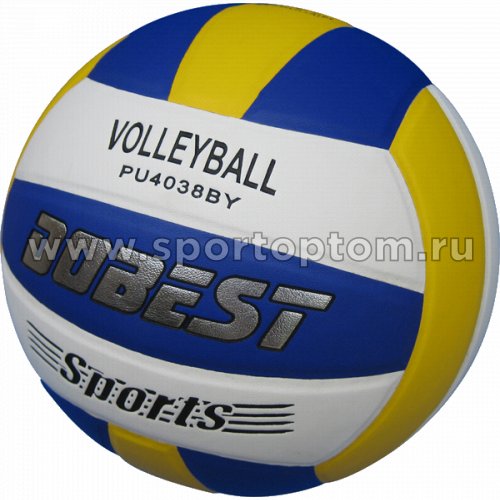 Мяч волейбольный DOBEST тренировочный клееный (PU) 4038 PUBY Сине-желто-белый
