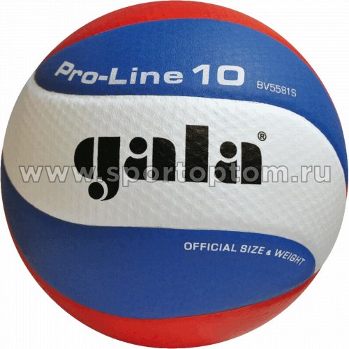 Мяч волейбольный GALA Pro Line 10 соревновательный клееный (PU) BV 5581 S Бело-сине-красный