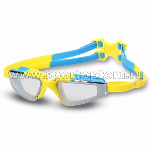 Очки для плавания детские INDIGO GRAPES зеркальные  S977M Желто-голубой