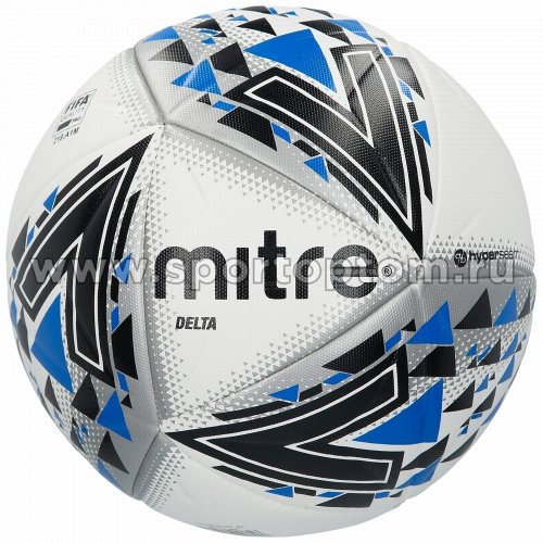 Мяч футбольный №5  MITRE DELTA FIFA PRO HYPERSEAM матчевый (термопластичн.PU) BB1114WKL Бело-черный-синий