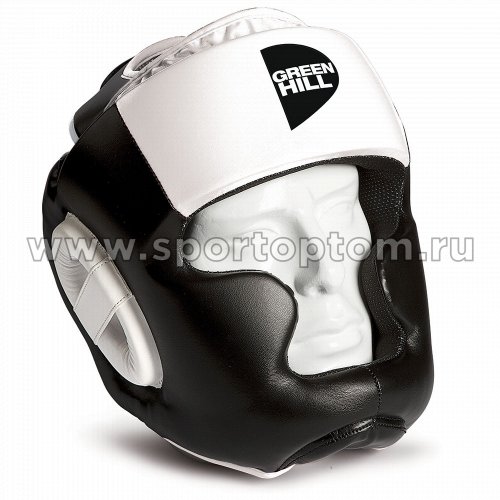 Шлем боксёрский Green Hill POISE закрытый PU FX   HGP-9015 S Бело-черный