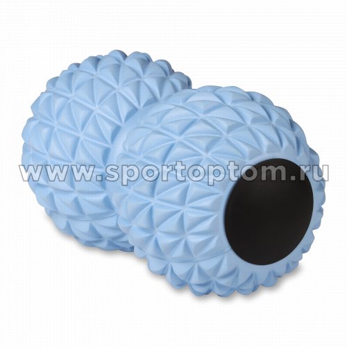 Мячик массажный двойной для йоги INDIGO IN269 18*10 см Голубой
