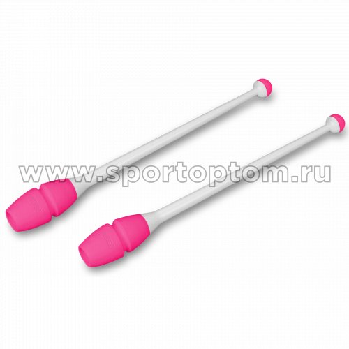 Булавы для художественной гимнастики вставляющиеся INDIGO IN019 45 см Бело-розовый