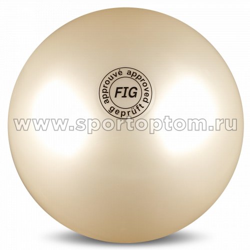 Мяч для художественной гимнастики силикон FIG Металлик 420 г AB2801 19 см Белый