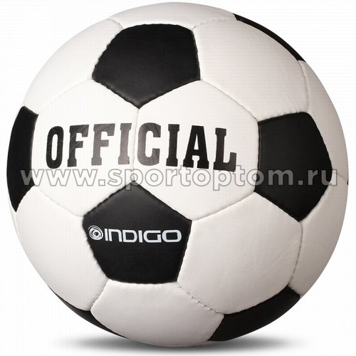 Мяч футбольный №5 INDIGO OFFICIAL тренировочный (PU 1.2 мм) 1132 5 Бело-черный