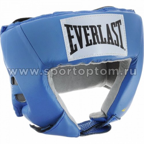 Шлем боксерский EVERLAST USA Boxing натуральная кожа  610206U M Голубой