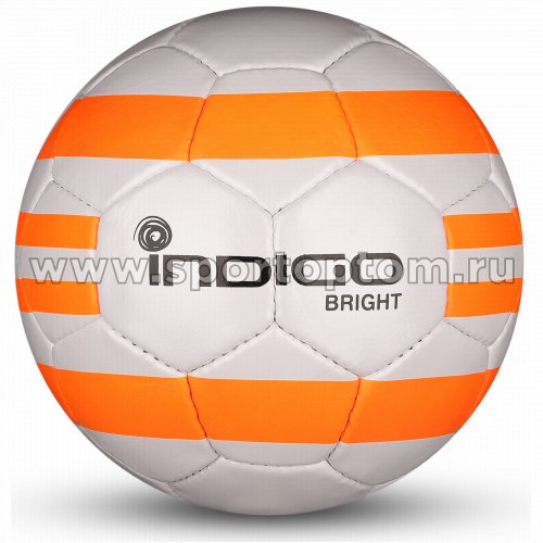 Мяч футбольный №5 INDIGO BRIGHT тренировочный (PU 1.2 мм) IN024 Серо-оранжевый