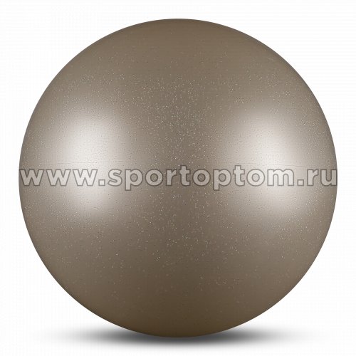Мяч для художественной гимнастики силикон Металлик 300 г AB2803B 15 см Белый с блестками