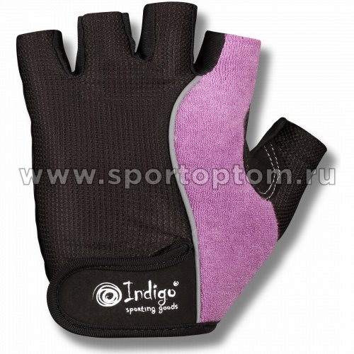 Перчатки для фитнеса женские INDIGO полиэстер, микрофибра 97852 IR M Черно-сиреневый