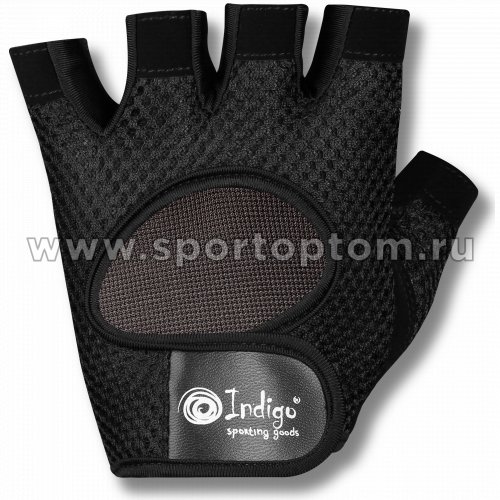 Перчатки для фитнеса INDIGO и/замша,сетка,эластан 97877 IR L Черный