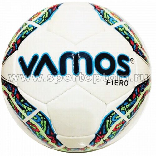 Мяч футбольный №5  VAMOS FIERO тренировочный (PU) BV 2560-AFH Бело-сине-зеленый