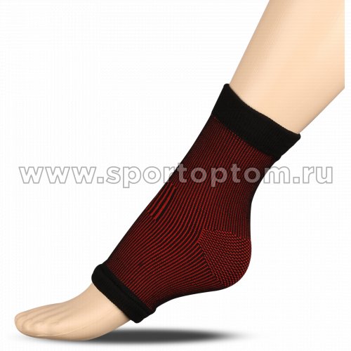 Суппорт голеностопа эластичный укороченный RSC  ЛВ21-02 XL Черно-красный