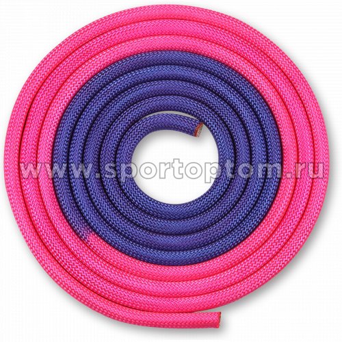 Скакалка для художественной гимнастики утяжеленная двухцветная INDIGO IN042 3 м Фиолетово-розовый