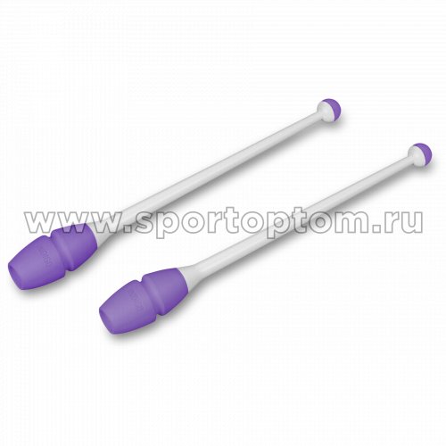 Булавы для художественной гимнастики вставляющиеся INDIGO IN018 41 см Бело-фиолетовый