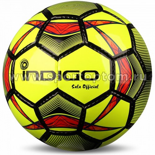 Мяч футбольный Футзал №4 INDIGO SALA OFFICIAL тренировочный F02 Желто-черный