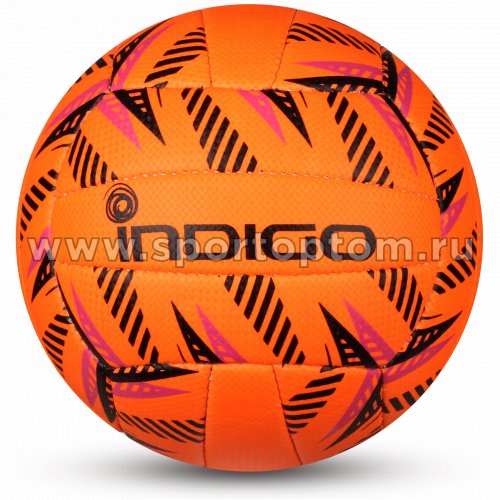 Мяч волейбольный INDIGO SAND любительский шитый (PU) IN162 Оранжево-черный