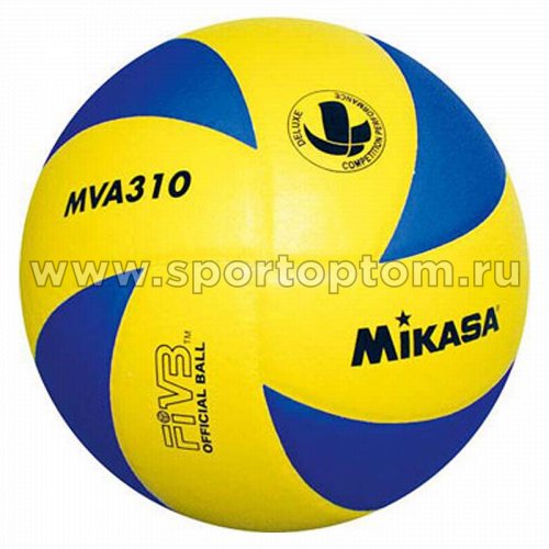 Мяч волейбольный MIKASA  тренировочный клееный (синтетическая кожа) MVA 310 Желто-Синий