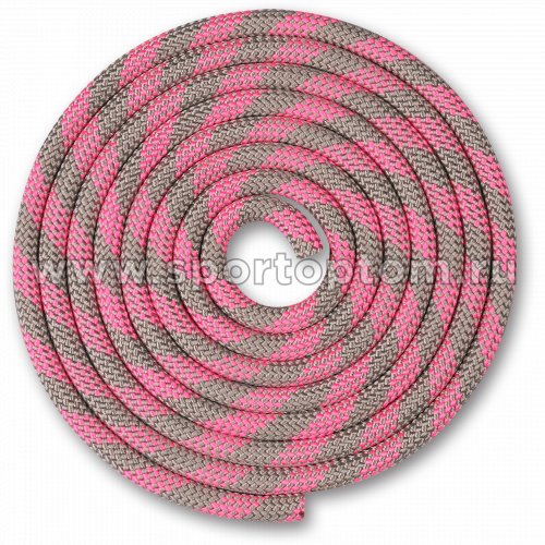 Скакалка для художественной гимнастики Утяжеленная INDIGO Мультицвет №7 SM-359 2,5 м Серо-розовый