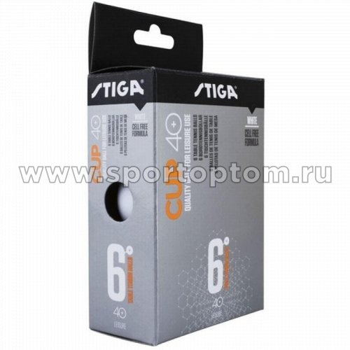 Шарики для настольного тенниса  Stiga КАП ABS 6шт  2510-06 40 мм Белый