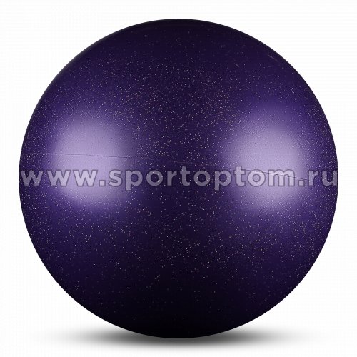 Мяч для художественной гимнастики силикон Металлик 300 г AB2803B 15 см Фиолетовый с блестками