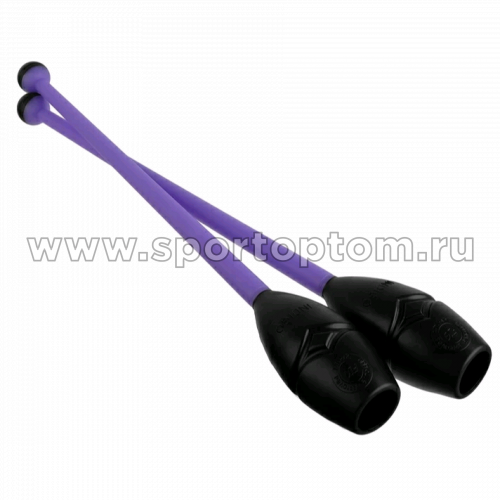 Булавы для художественной гимнастики вставляющиеся INDIGO (пластик,каучук) ТАЙВАНЬ AB246R 41 см Фиолетово-черный