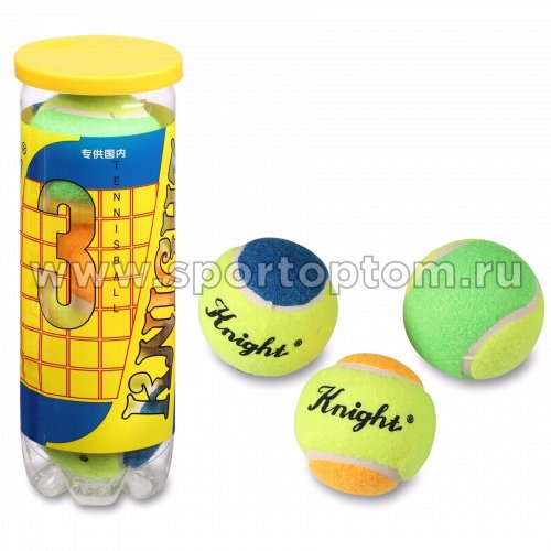 Мяч для большого тенниса KNIGHT (3 шт в тубе) тренировочный Класс В 803T P3 Желтый