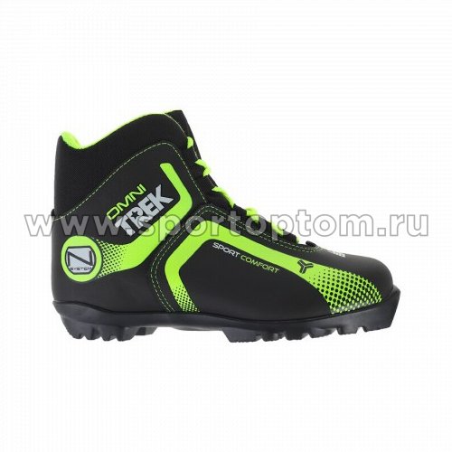 Ботинки лыжные NNN TREK Omni1 синтетика TR-271 Черный (лого лайм неон)