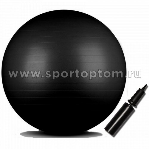 Мяч гимнастический INDIGO Anti-burst с насосом  IN002 75 см Черный