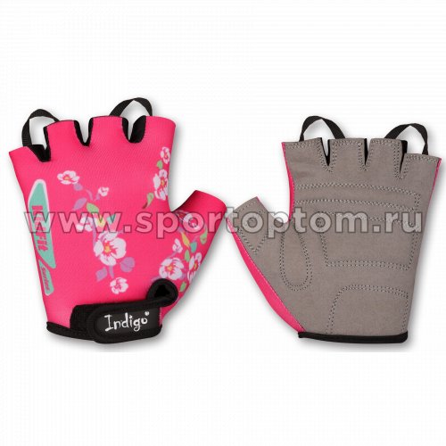 Перчатки велосипедные детские INDIGO Цветы SB-01-8821 2XS Розовый