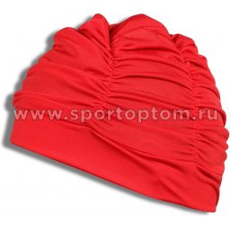 Шапочка для плавания  ткань LUCRA SM женская  с драпировкой SM-092 Красный