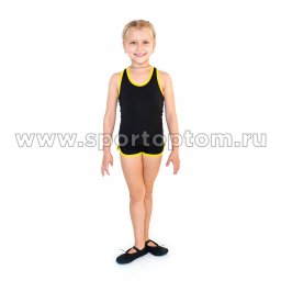 Шорты гимнастические детские INDIGO c окантовкой SM-218 Черный-желтый (2)