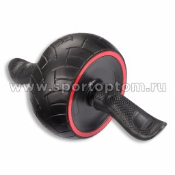 Ролик гимнастический 1 колесо INDIGO возвратный механизм с ковриком (ролик для пресса) IN281 35*20 см Черно-красный