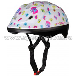 Шлем велосипедный детский INDIGO BUTTERFLY 8 вентиляционных отверстий IN071 Белый