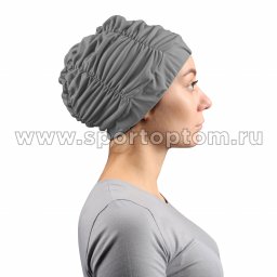 Шапочка для плавания ткань LUCRA SM женская с драпировкой SM-092 50-54 Серый Шапочка для плавания ткань LUCRA SM-092 женская с драпировкой серая