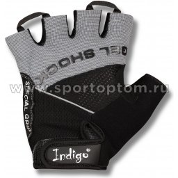 Перчатки для фитнеса INDIGO эластан,сетка,и/замша SB-16-1576 S Серо-черный