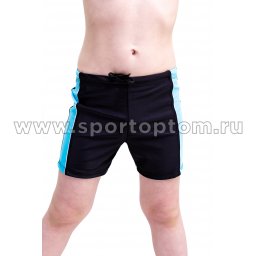 Плавки-шорты детские с кантом SM-432 Черно-голубой