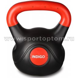 Гиря пластиковая INDIGO IN041 Черно-красный 8 кг (2)