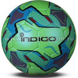 Мяч футбольный №5 INDIGO POKER тренировочный  (PU 1.2 мм) 1118-АВ Неон
