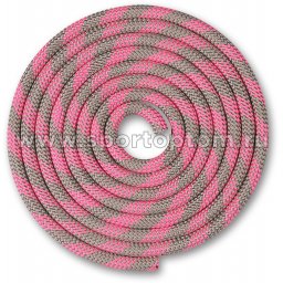Скакалка для художественной гимнастики Утяжеленная 150 г INDIGO SM-359 2,5 м Серо-розовый