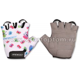 Перчатки велосипедные детские INDIGO BUTTERFLY IN181 4XS Белый 