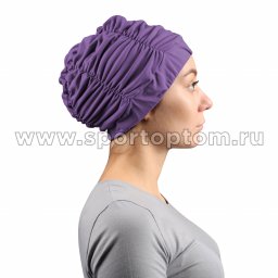 Шапочка для плавания ткань LUCRA SM-092 женская с драпировкой фиолетовая