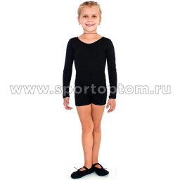 Комбинезон гимнастический  длинный рукав  INDIGO SM-193 Черный (1)
