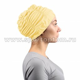 Шапочка для плавания ткань LUCRA SM-092 женская с драпировкой желтая