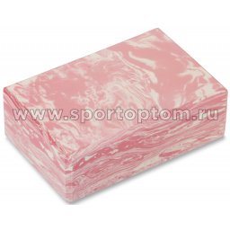 Блок для йоги INDIGO IN259 22,8*15,2*7,6 см Мраморный розовый