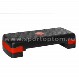 Степ платформа для аэробики 2 уровня INDIGO IN403 Черно-красный
