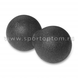 Мячик массажный двойной для йоги INDIGO  IN330 12,5*6 см Черный